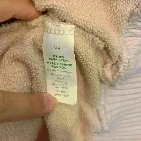 Light pink Aerie hooded sweatshirt sz L girly feminine athleisure loungewear - Picture 6 of 8